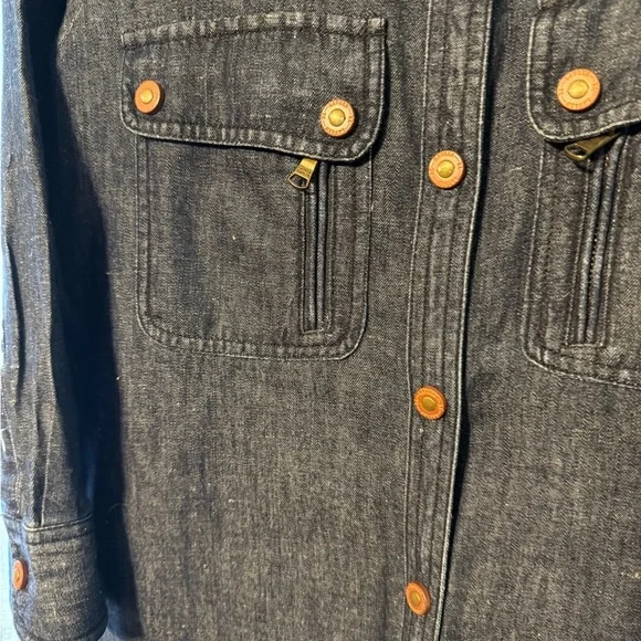 Lauren Ralph Lauren 6 Denim Shirt Dress Midi Shift Sheath Knee Lengths W/Belt - Picture 4 of 13
